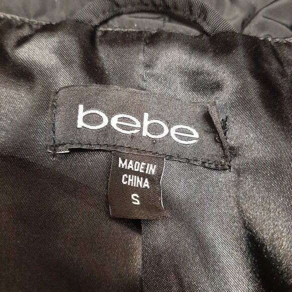 Bebe Women's Black Ruffle Trim Dress Jacket Size S - Picture 7 of 9